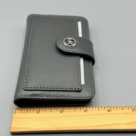 Michael Kors Charm Medium Tab Pocket Leather Bifold Wallet in Slate NWT *READ* - Picture 14 of 16